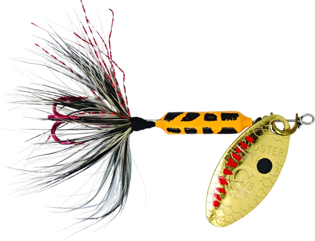 Picture of Wordens Rooster Tail In-Line Spinner, 2", 1/16 Oz, Treble Hook, Yellow Coachdog With Red Hook