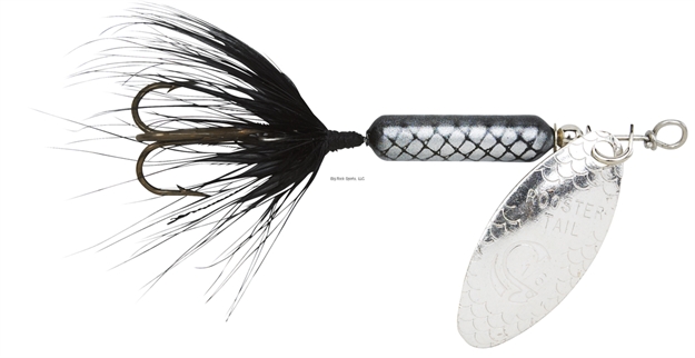 Picture of Wordens Rooster Tail In-Line Spinner, 2 1/2", 1/6 Oz, Treble Hook, Black 210
