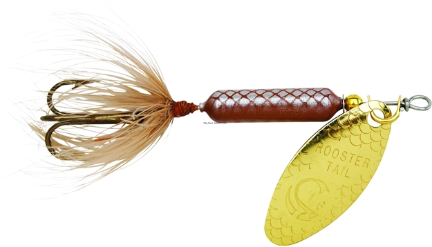 Picture of Wordens Rooster Tail In-Line Spinner, 2 1/2", 1/6 Oz, Treble Hook, Brown