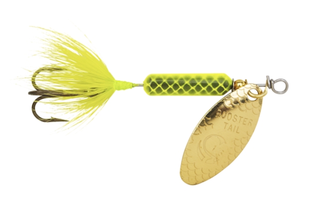 Picture of Wordens Rooster Tail In-Line Spinner, 2 1/2", 1/6 Oz, Treble Hook, Chartreuse 210