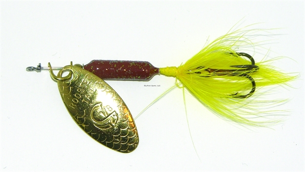 Picture of Wordens Rooster Tail In-Line Spinner, 2 1/2", 1/6 Oz, Treble Hook, Honey Bee