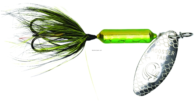 Picture of Wordens Rooster Tail In-Line Spinner, 2 1/2", 1/6 Oz, Treble Hook, Metallic Chartreuse Lime