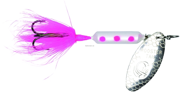 Picture of Wordens Rooster Tail In-Line Spinner, 2 1/2", 1/6 Oz, Treble Hook, Pearl Clown