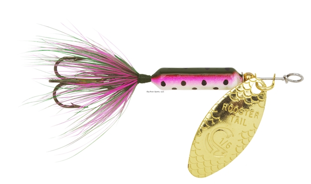 Picture of Wordens Rooster Tail In-Line Spinner, 2 1/2", 1/6 Oz, Treble Hook, Rainbow