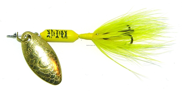 Picture of Wordens Rooster Tail In-Line Spinner, 2 1/2", 1/6 Oz, Treble Hook, Yellow Jacket