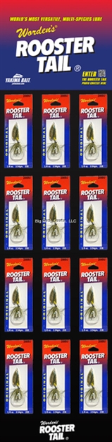 Picture of Wordens Rooster Tail In-Line Spinner, 2 1/2", 1/6 Oz,72 Per Display, Big Rock Exclusive