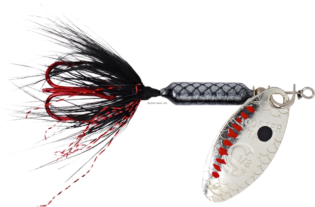 Picture of Wordens Rooster Tail In-Line Spinner, 2 1/4", 1/8 Oz, Treble Hook, Black With Red Hook