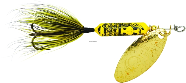 Picture of Wordens Rooster Tail In-Line Spinner, 2 1/4", 1/8 Oz, Treble Hook, Bumble Bee