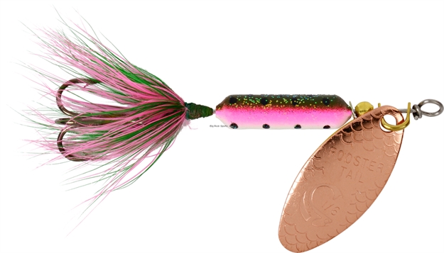 Picture of Wordens Rooster Tail In-Line Spinner, 2 1/4", 1/8 Oz, Treble Hook, Copper Glitter Rainbow
