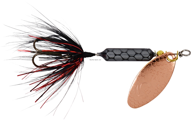 Picture of Wordens Rooster Tail In-Line Spinner, 2 1/4", 1/8 Oz, Treble Hook, Copper Tinsel Black