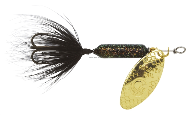 Picture of Wordens Rooster Tail In-Line Spinner, 2 1/4", 1/8 Oz, Treble Hook, Glitter Black