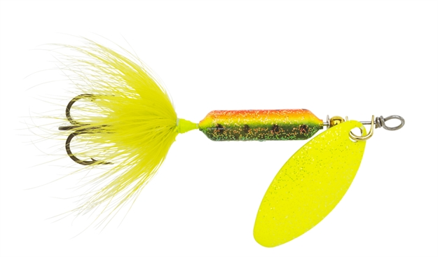 Picture of Wordens Rooster Tail In-Line Spinner, 2 1/4", 1/8 Oz, Treble Hook, Glitter Firetiger