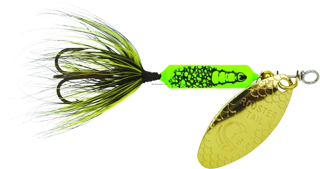 Picture of Wordens Rooster Tail In-Line Spinner, 2 1/4", 1/8 Oz, Treble Hook, Green Caddis