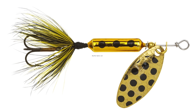 Picture of Wordens Rooster Tail In-Line Spinner, 2 1/4", 1/8 Oz, Treble Hook, Metallic Gold Spot
