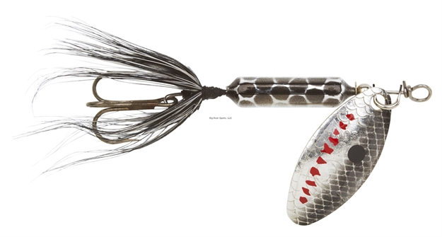 Picture of Wordens Rooster Tail In-Line Spinner, 2 1/4", 1/8 Oz, Treble Hook, Metallic Silver Black