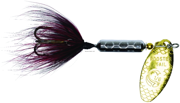 Picture of Wordens Rooster Tail In-Line Spinner, 2 1/4", 1/8 Oz, Treble Hook, Metallic Silver Black 208-Msblk