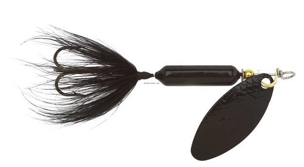 Picture of Wordens Rooster Tail In-Line Spinner, 2 1/4", 1/8 Oz, Treble Hook, Midnight With Painted Blade