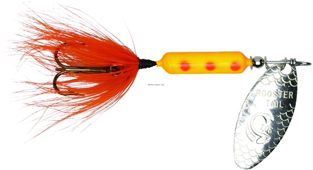 Picture of Wordens Rooster Tail In-Line Spinner, 2 1/4", 1/8 Oz, Treble Hook, Orange Clown