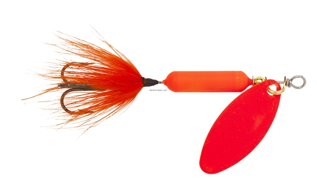Picture of Wordens Rooster Tail In-Line Spinner, 2 1/4", 1/8 Oz, Treble Hook, Orange Fluorescent With Painted Blade
