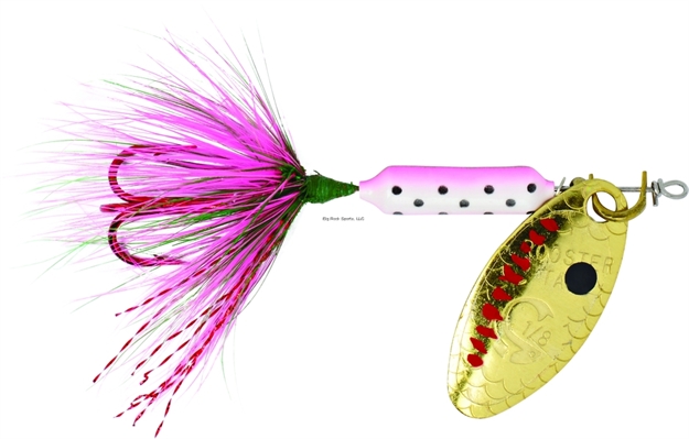 Picture of Wordens Rooster Tail In-Line Spinner, 2 1/4", 1/8 Oz, Treble Hook, Rainbow With Red Hook