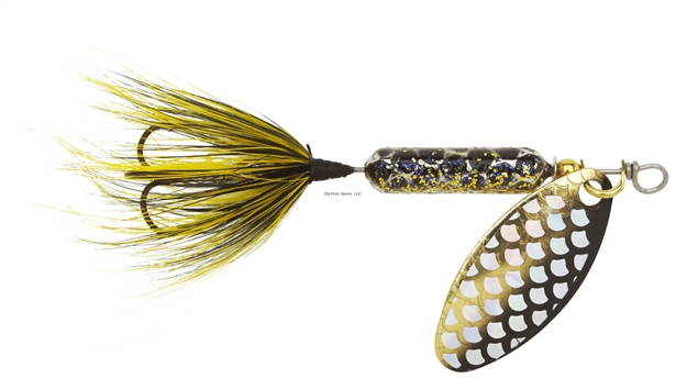 Picture of Wordens Rooster Tail In-Line Spinner, 2 1/4", 1/8 Oz, Treble Hook, Strobe Black