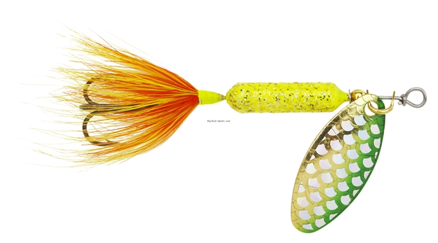 Picture of Wordens Rooster Tail In-Line Spinner, 2 1/4", 1/8 Oz, Treble Hook, Strobe Chartreuse