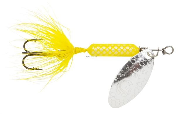 Picture of Wordens Rooster Tail In-Line Spinner, 2 1/4", 1/8 Oz, Treble Hook, Yellow 208