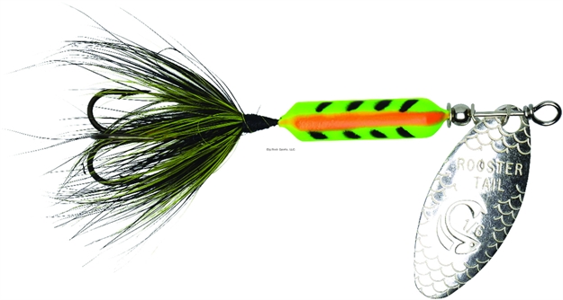 Picture of Wordens Rooster Tail In-Line Spinner, 2 1/4", 1/8 Oz, Treble Hook, Zebra Tiger