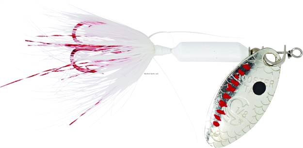 Picture of Wordens Rooster Tail In-Line Spinner, 2 3/4", 1/4 Oz, Treble Hook, Snow With Red Hook