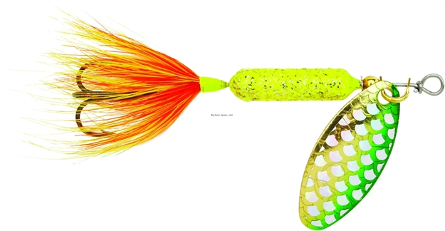 Picture of Wordens Rooster Tail In-Line Spinner, 2 3/4", 1/4 Oz, Treble Hook, Strobe Chartreuse