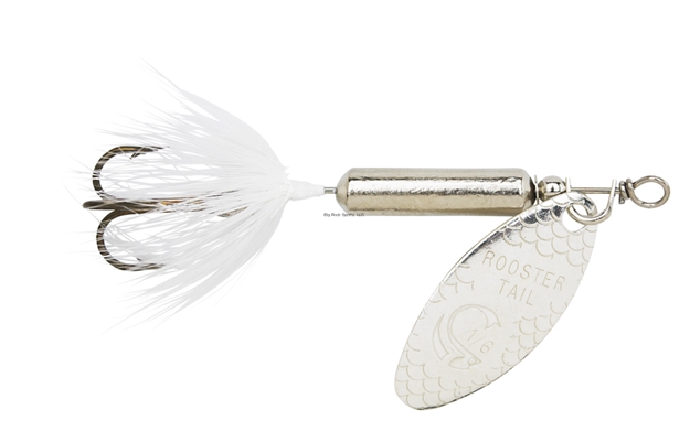 Picture of Wordens Rooster Tail In-Line Spinner, 3", 3/8 Oz, Treble Hook, Chrome Whitetail
