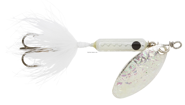 Picture of Wordens Rooster Tail IN Line Spinner, 3", 3/8 Oz, Treble Hook, Flash White