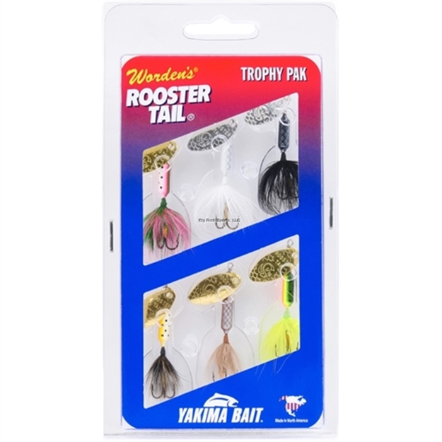 Picture of Wordens Rooster Tail In-Line Spinner 6 Pak, SZ 1/16Oz, Chr, Frt, Gh, Grm, Sf, WH