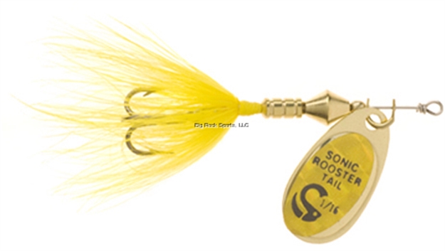 Picture of Wordens Sonic Rooster Tail In-Line Spinner, 2 3/8", 1/8 Oz, Yellow Mylar
