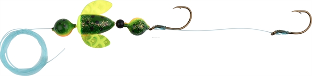 Picture of Wordens Spin-N-Glo Walleye Delight Harness Rig #2, Glitter Fire Tiger W/ Chartruese Wing