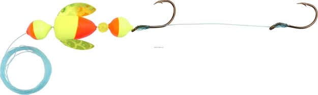 Picture of Wordens Spin-N-Glo Walleye Delight Harness Rig #8, Flame Chart W/Mylar Chart Wings