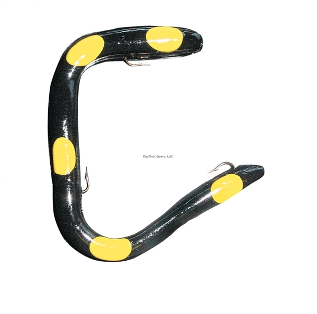 Picture of Worm Factory Magnum Weedless Rigged Worm, 8", Black/Yellow Spots, Floating