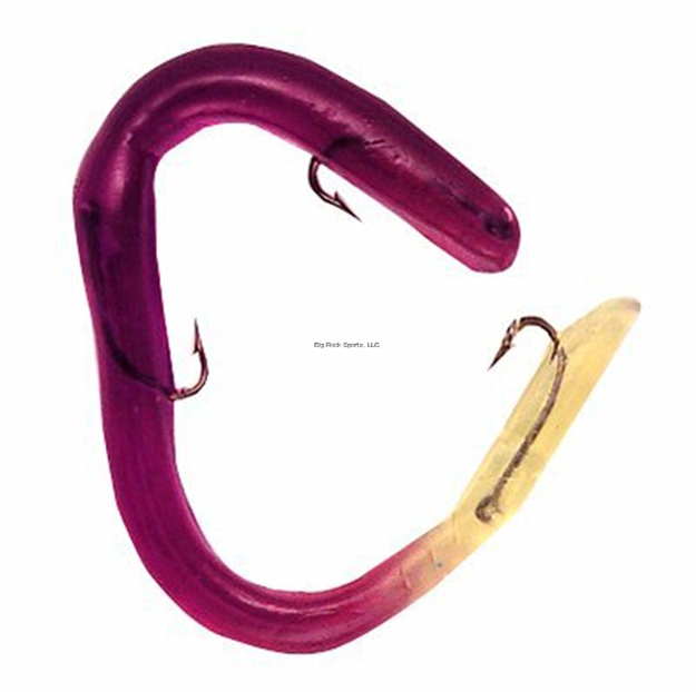 Picture of Worm Factory Standard Regular Rigged Worm, 6 1/4", Purple/Fluorescent Chartreuse, Floating