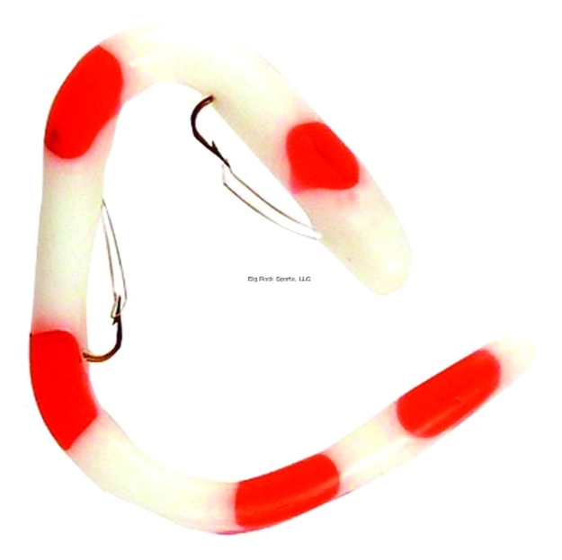 Picture of Worm Factory Standard Regular Rigged Worm, 6 1/4", White/Red Spots, Floating