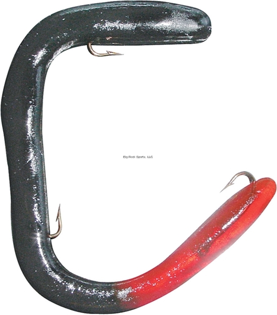 Picture of Worm Factory Standard Weedless Rigged Worm, 6 1/4", Black/Red Tail, Floating