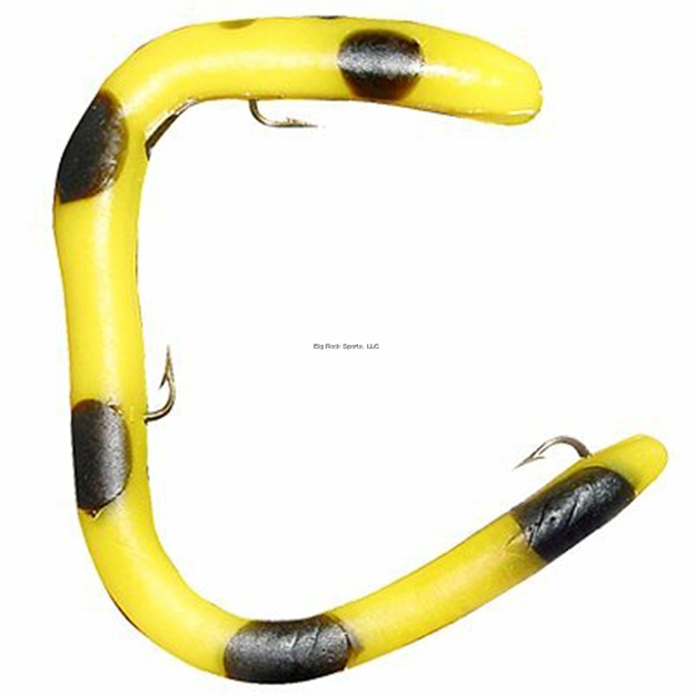 Picture of Worm Factory Standard Weedless Rigged Worm, 6 1/4", Yellow/Black Spots, Floating