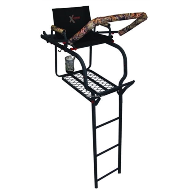 Picture of X-Stand Treestands The Duke 20' Single Ladderstand Jaw Safety System 300# Weight Cap 18"X26" Platform 22"X16" Seat