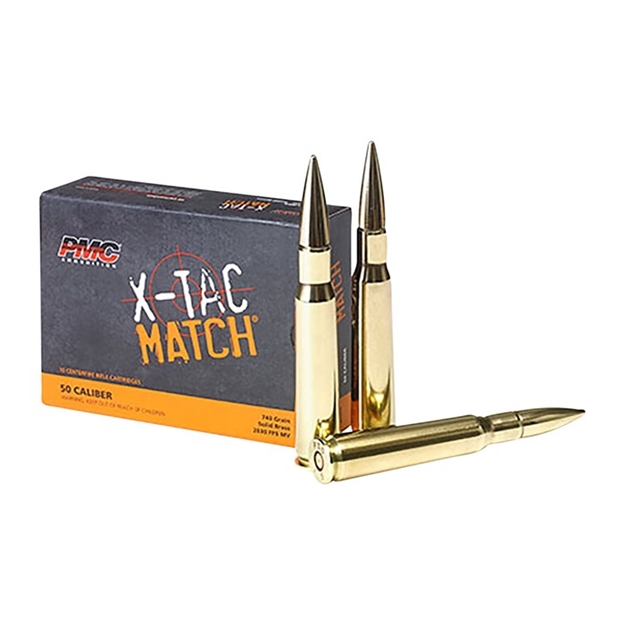 Picture of  Pmc 50Xm X-Tac Match  50Bmg 740Gr Solid Brass 10 Per Box/20 Case 741569060387
