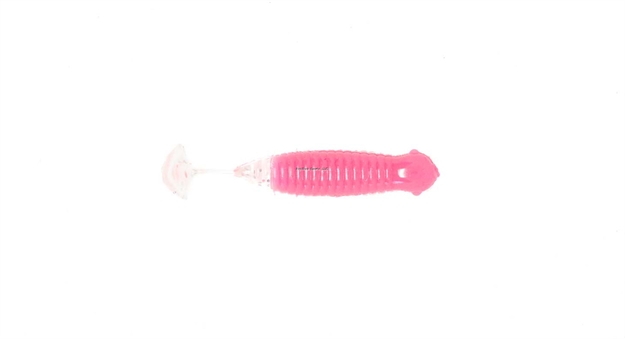Picture of X Zone Lures 1.75" Paddle Tail, 562, Bubble Gum W/Clear Silver Tail