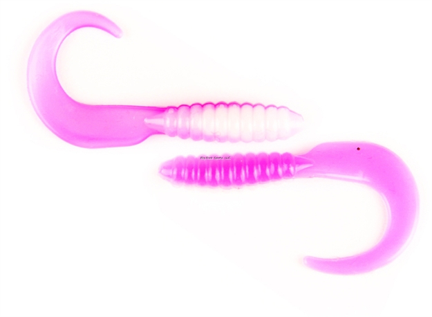 Picture of X Zone Lures 2" Swirl Tail Grub, 741, Pink/White (18/Pack)