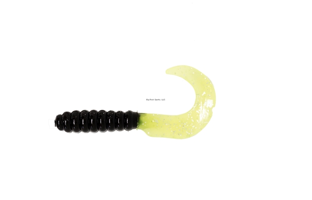 Picture of X Zone Lures 3" Grub, Black/Chart Tail