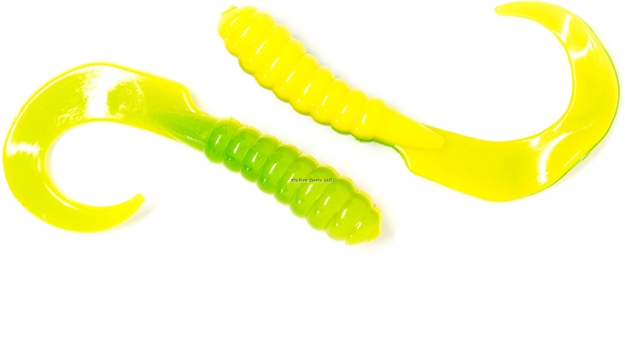 Picture of X Zone Lures 4" Grub, Green/Yellow