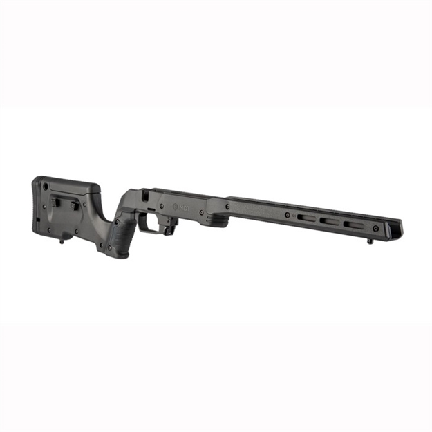 Picture of Mdt Sporting Goods Inc 104689Blk Xrs Chassis Black Aluminum Core With Polymer Panels, Adj. Cheekrest, M-Lok Forend, Interchangeable Grips, Aics Mag Compatible, Fits Short Action Tikka T3 104689-BLK