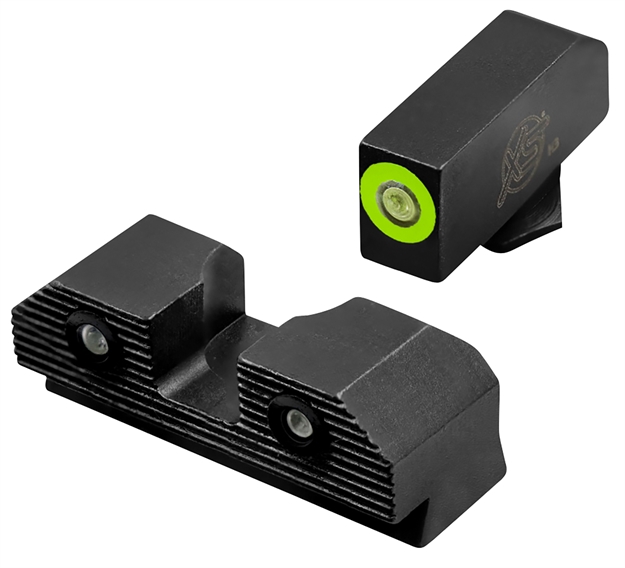 Picture of XS Sights Glr201p6g R3d 2.0 Night Sights Fits Glock  Black | Green Tritium Green Outline Front Sight Green Tritium  Rear Sight GL-R201P-6G 647533003711