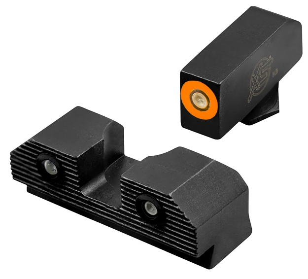 Picture of XS Sights Glr201p6n R3d 2.0 Night Sights Fits Glock  Black | Green Tritium Orange Outline Front Sight Green Tritium  Rear Sight GL-R201P-6N